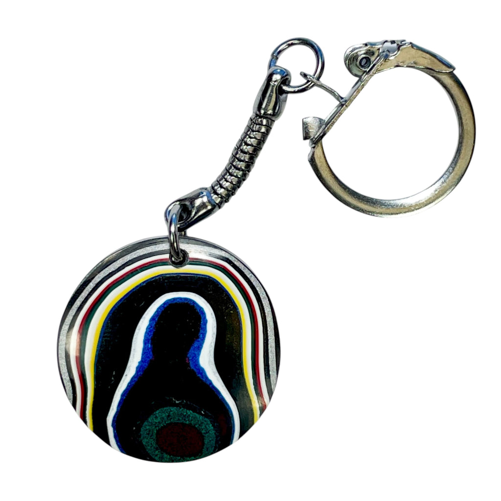 DVH Genuine Jeep Fordite Keychain Toledo Assembly 29x29x5mm (6950)