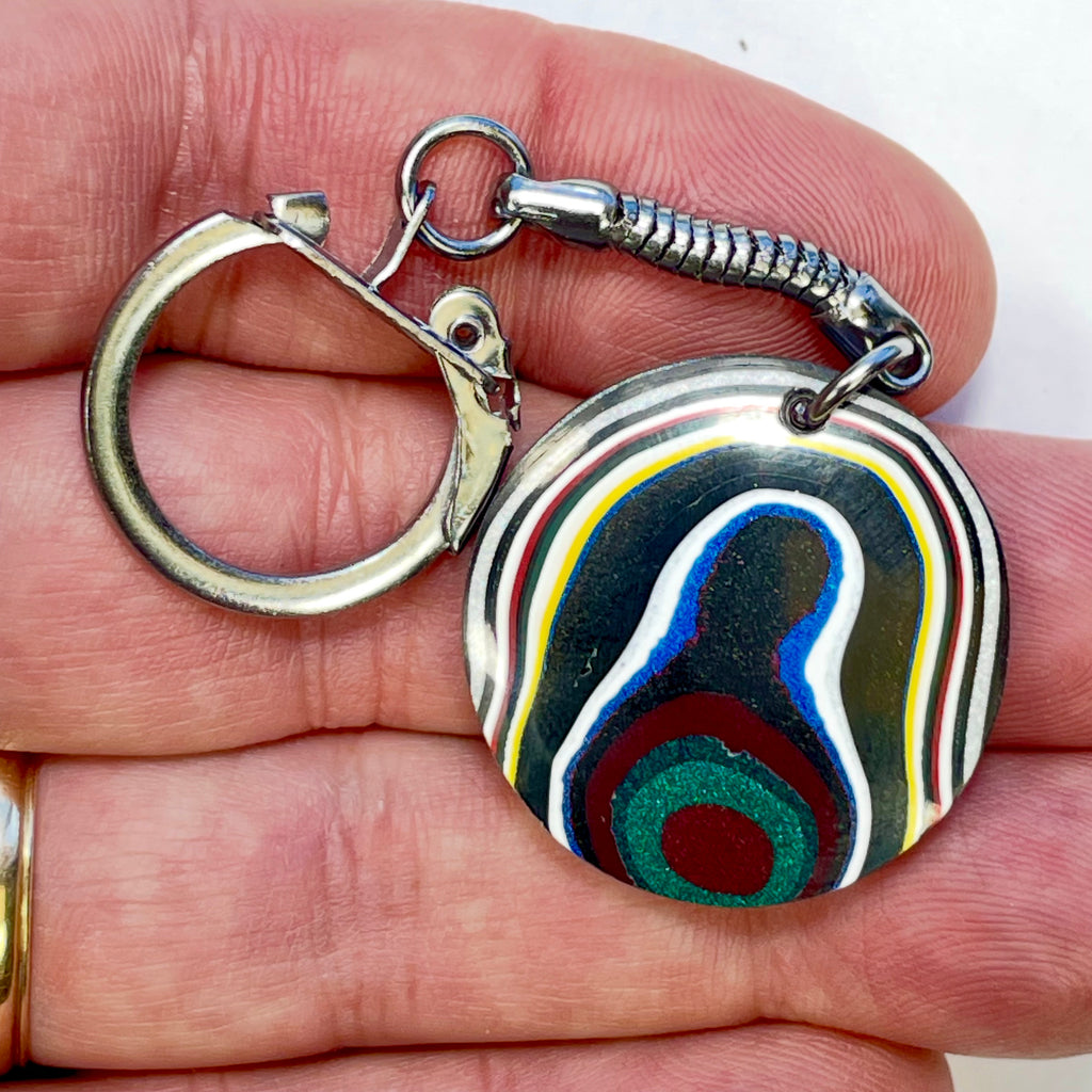 DVH Genuine Jeep Fordite Keychain Toledo Assembly 29x29x5mm (6950)
