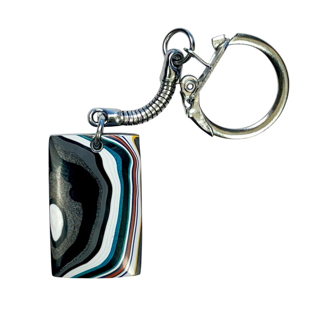 DVH Genuine Jeep Fordite Keychain Toledo Assembly 30x19x6mm (6951)