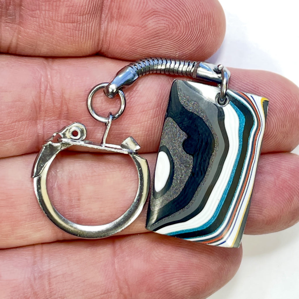 DVH Genuine Jeep Fordite Keychain Toledo Assembly 30x19x6mm (6951)