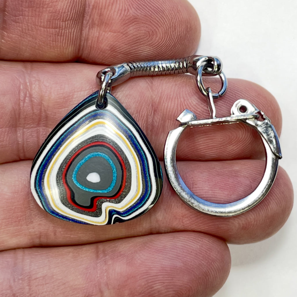 DVH Genuine Jeep Fordite Keychain Toledo Assembly 27x25x6mm (6952)