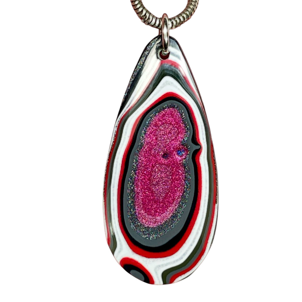 DVH Genuine Jeep Fordite Pendant Toledo Assembly 37x17x3mm (6993)