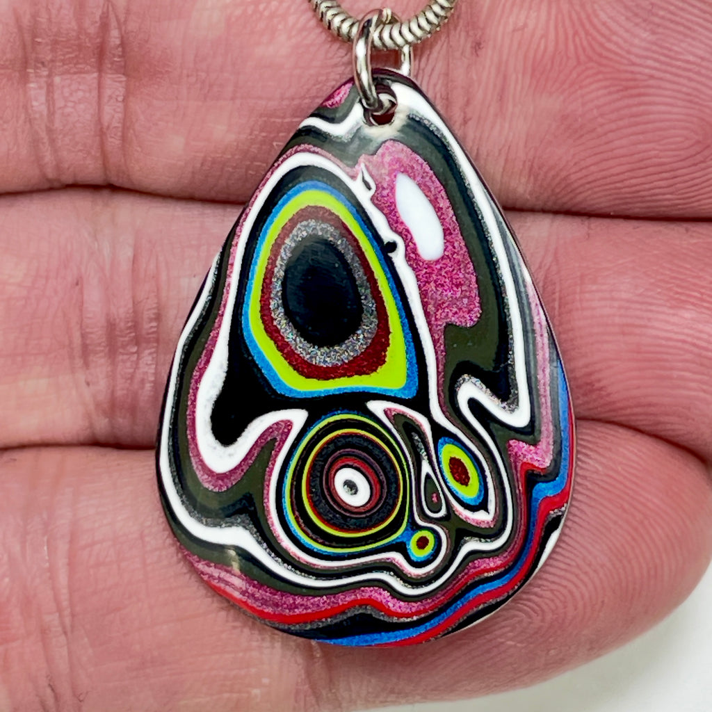 DVH Genuine Jeep Fordite Pendant Toledo Assembly 34x25x3mm (6994)