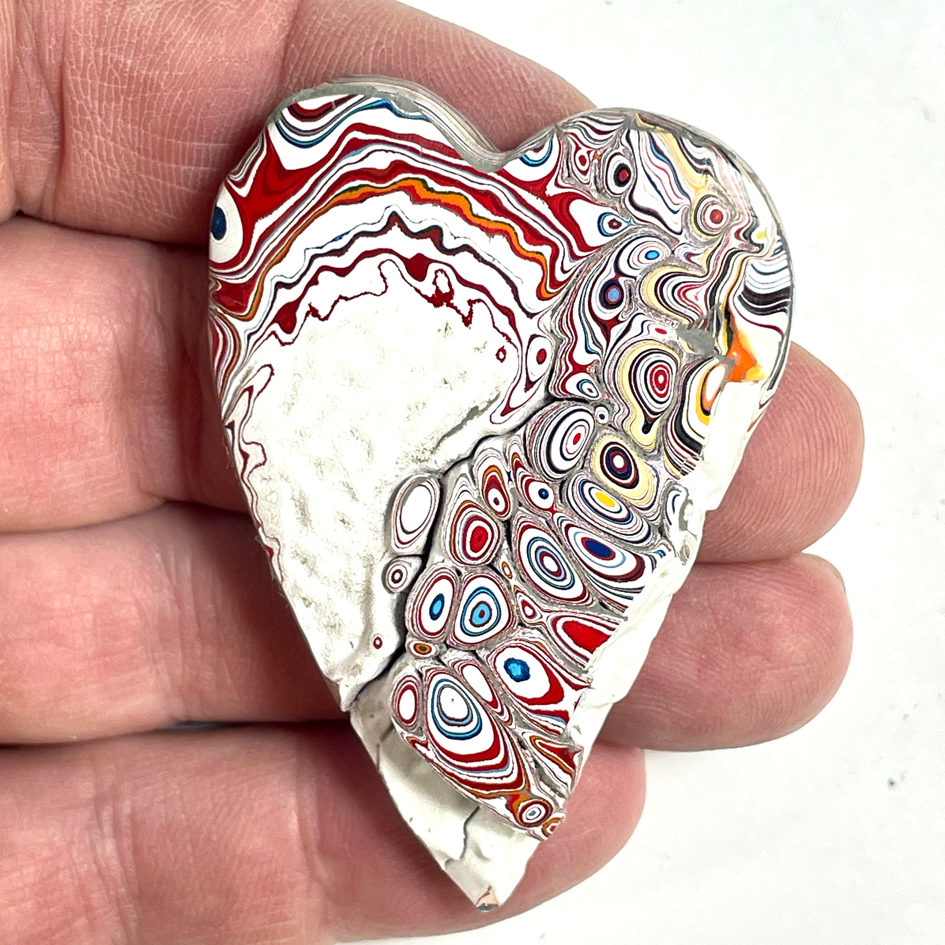 DVH Kenworth Truck Fordite Heart Polished Face Specimen Chillicothe Ohio Ass. (6558) - DVHdesigns