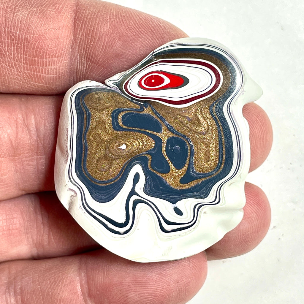 DVH Kenworth Truck Fordite Polished Face Specimen Chillicothe Ohio Ass. (6563) - DVHdesigns