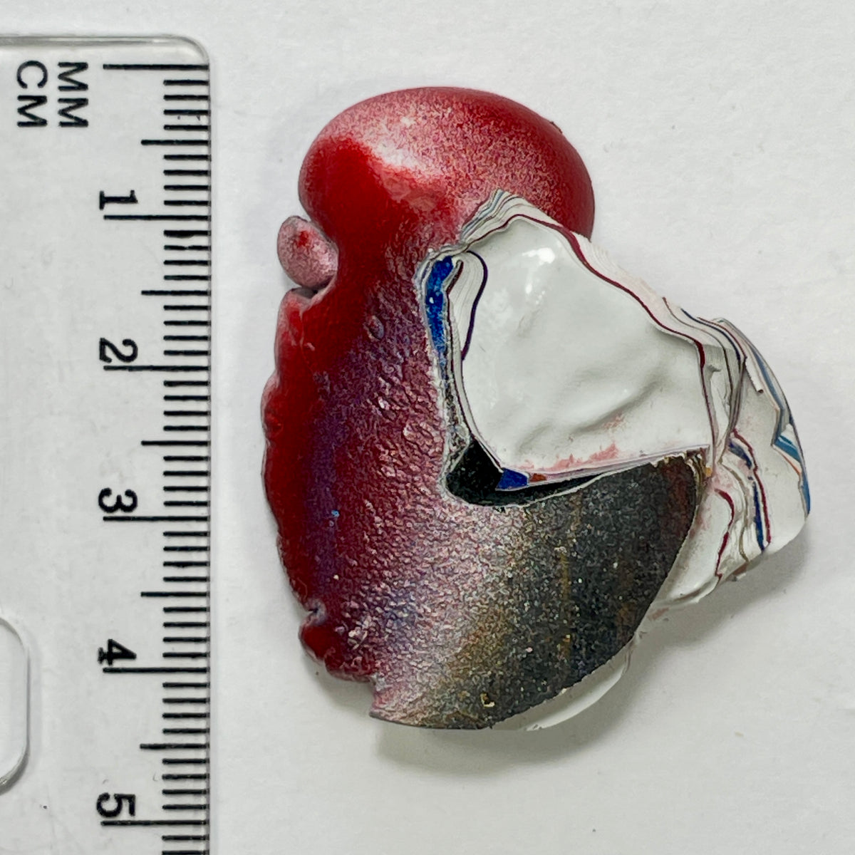 DVH Kenworth Truck Fordite Polished Face Specimen Chillicothe Ohio Ass. (6979)