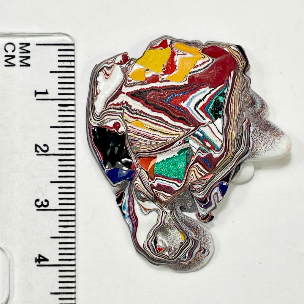 DVH Kenworth Truck Fordite Polished Face Specimen Chillicothe Ohio Ass. (6980)