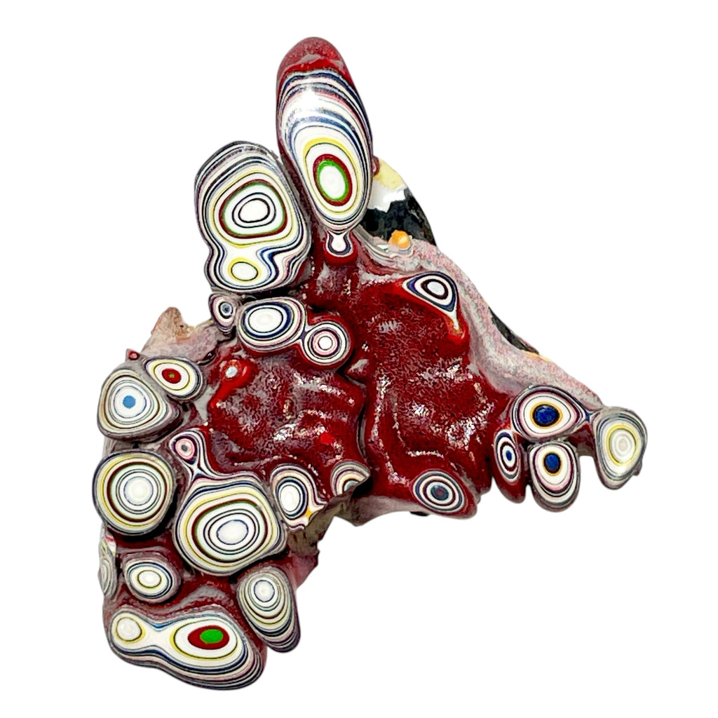 DVH Kenworth Truck Donkey Head Shaped Fordite Polished Face Specimen Chillicothe Ohio Ass. (6983)