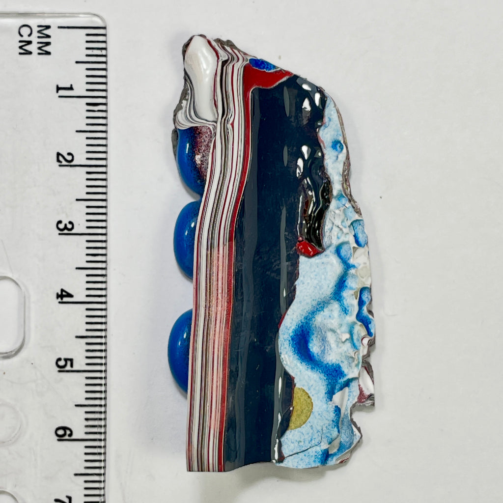 DVH Kenworth Truck Fordite Polished Face Specimen Chillicothe Ohio Ass. (6988)