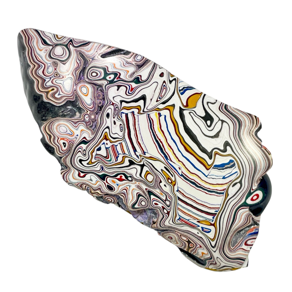 DVH Kenworth Truck Fordite Polished Face Specimen Chillicothe Ohio Ass. (6989)