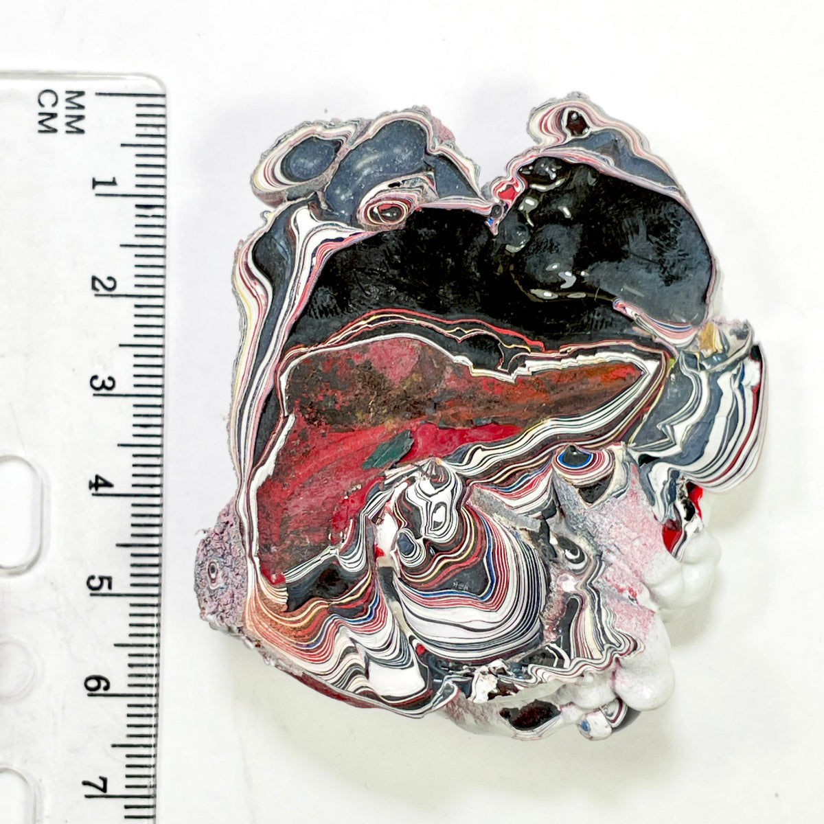 DVH Kenworth Truck Fordite Polished Face Specimen Chillicothe Ohio Ass. (6990)