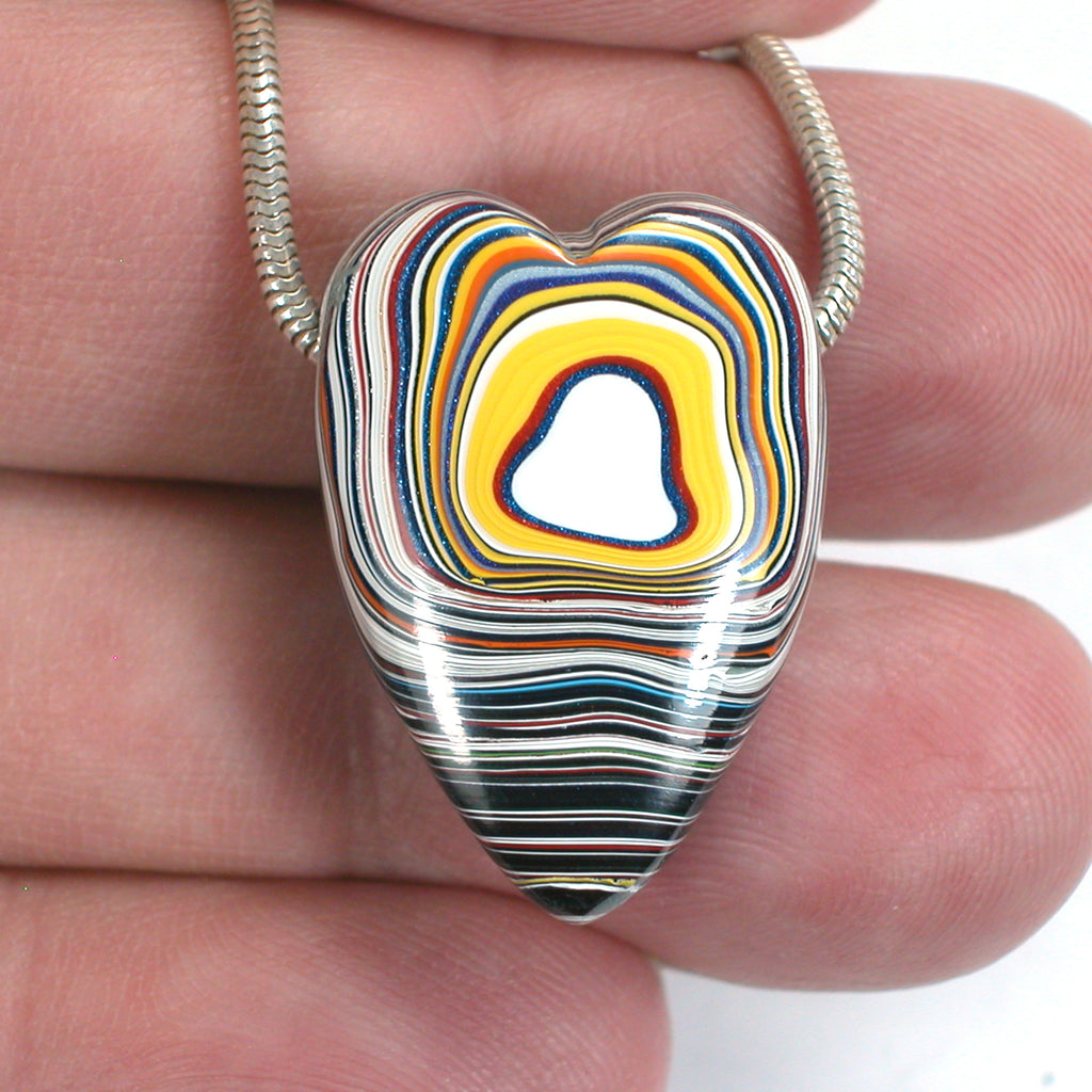 DVH Freightliner Fordite Heart Bead Pendant PDX, OR Western Star 27x19x10 (5330)