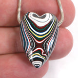 DVH Freightliner Fordite Heart Bead Pendant PDX, OR Western Star 27x19x10 (5330)