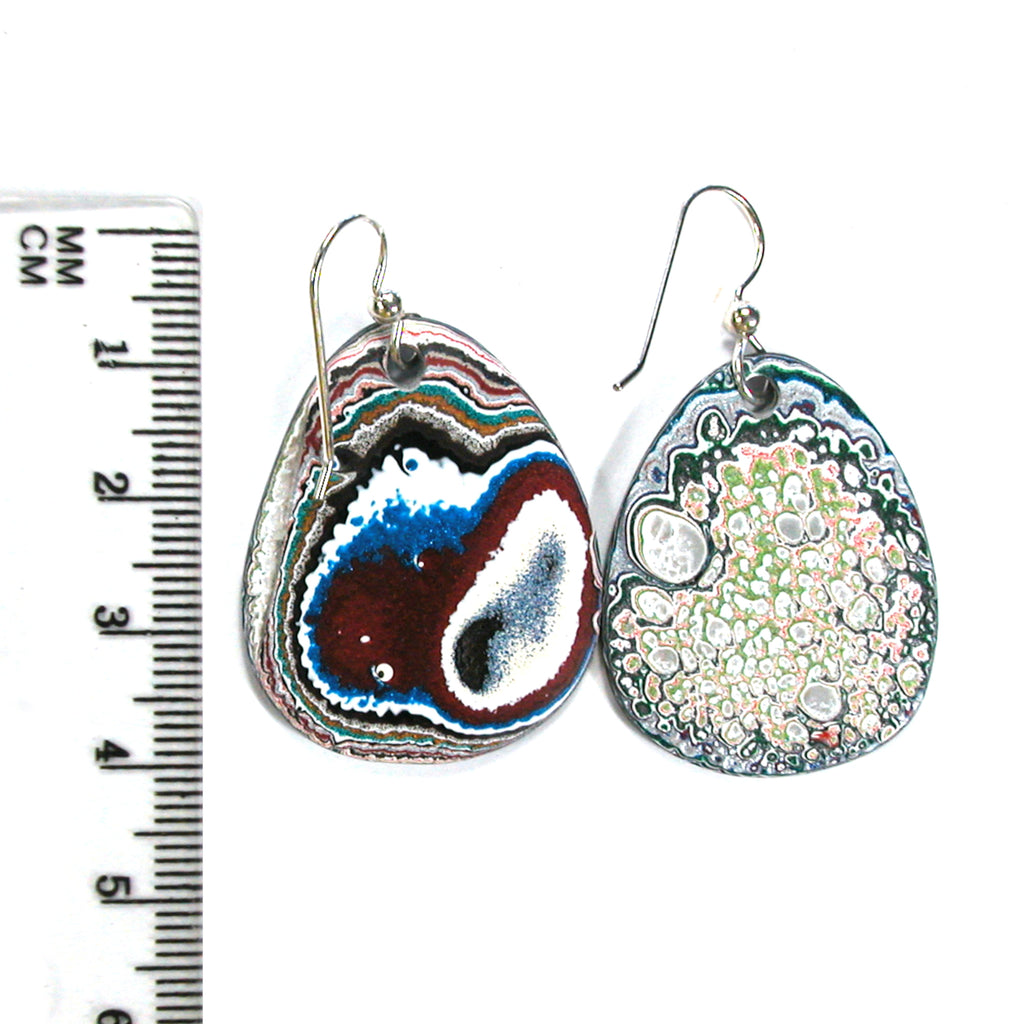 DVH PDX Fordite Earrings Freightliner Western Star 33x27x3mm (5606) - DVHdesigns