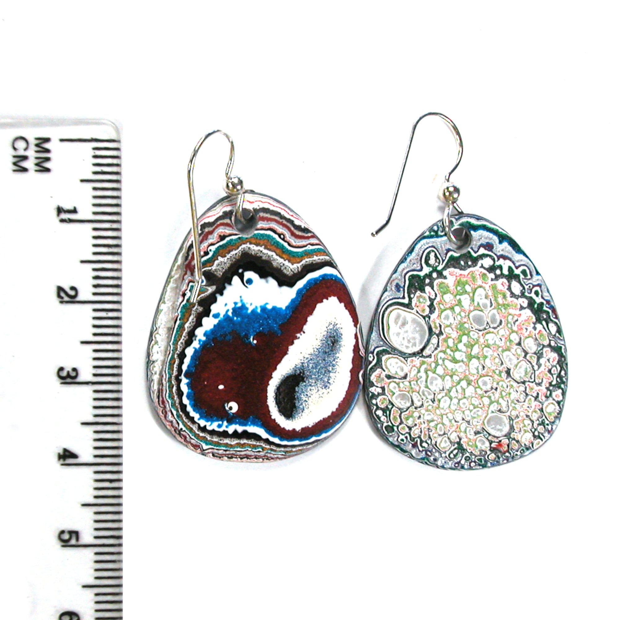 DVH PDX Fordite Earrings Freightliner Western Star 33x27x3mm (5606) - DVHdesigns