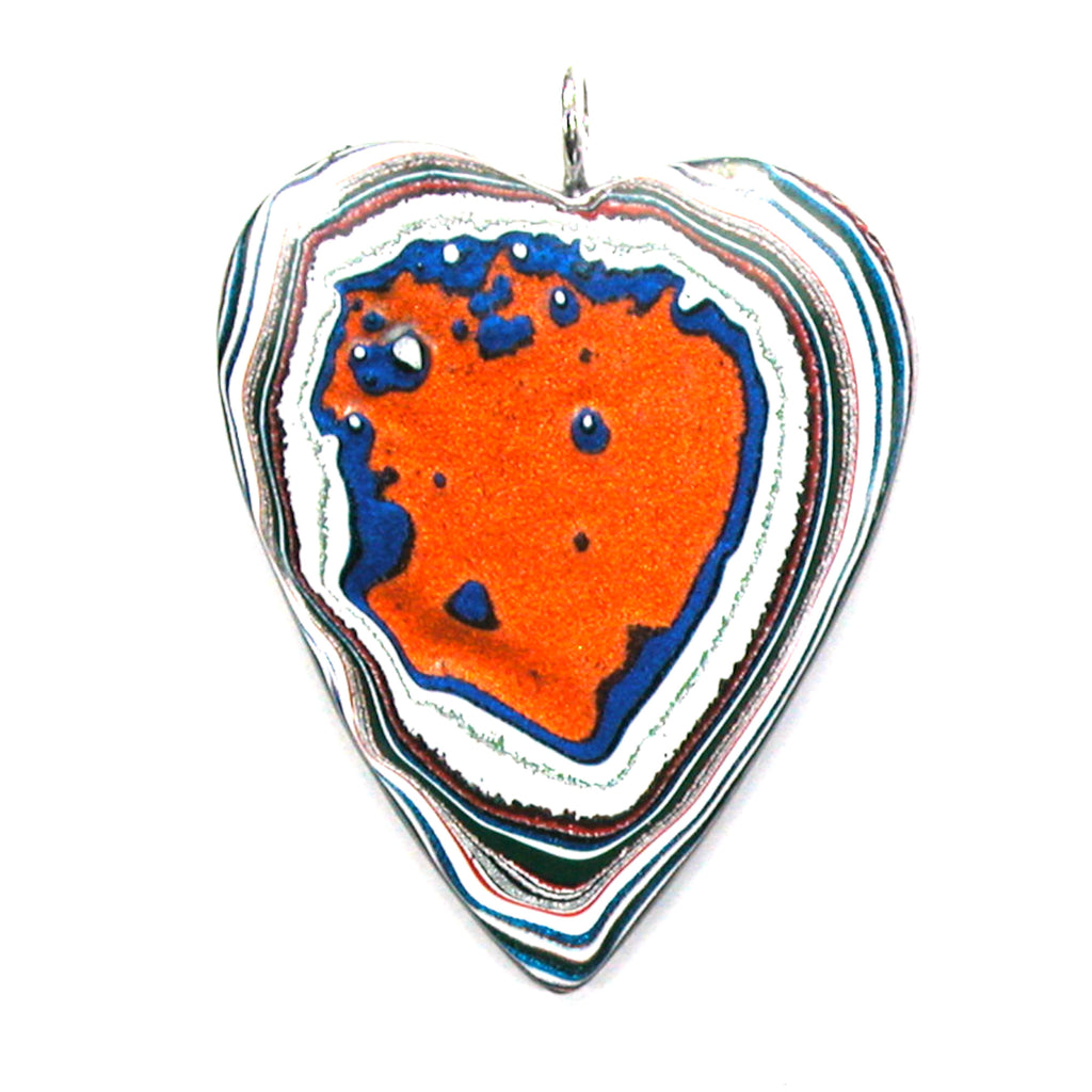 DVH Freightliner Fordite Heart Pendant Portland, OR Western Star 48x40x5mm (5628) - DVHdesigns