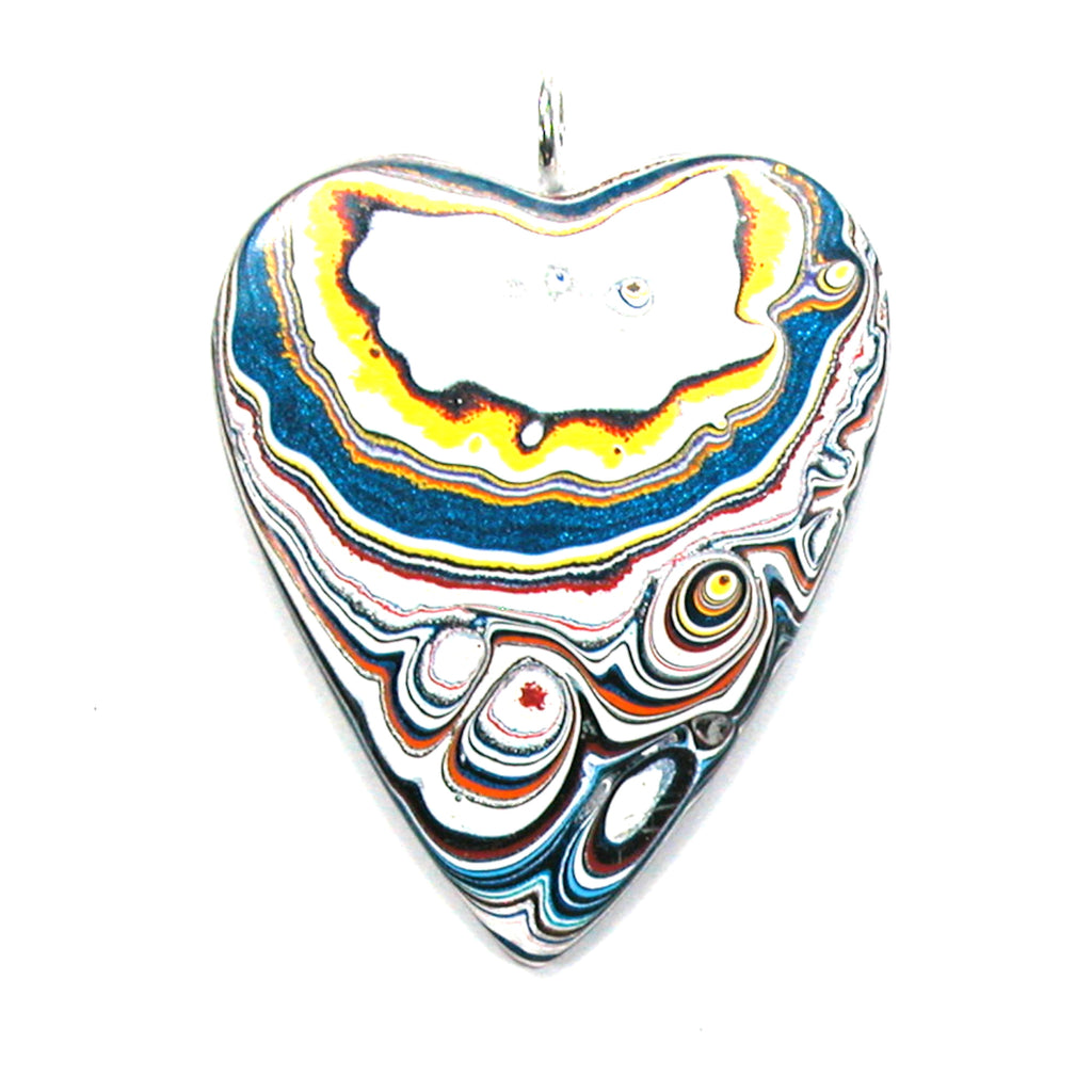 DVH Freightliner Fordite Heart Pendant Portland, OR Western Star 48x40x5mm (5628) - DVHdesigns