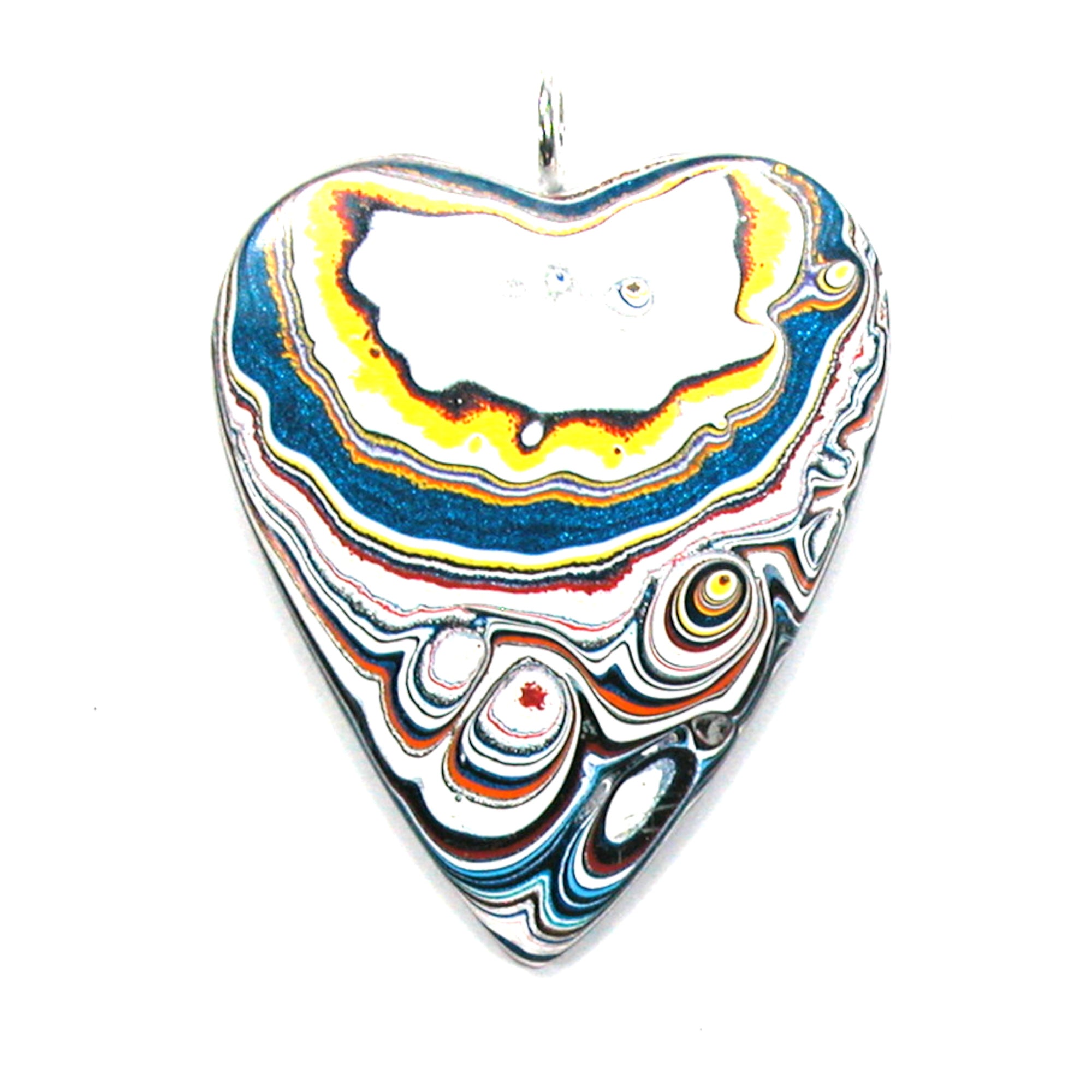 DVH Freightliner Fordite Heart Pendant Portland, OR Western Star 48x40x5mm (5628) - DVHdesigns