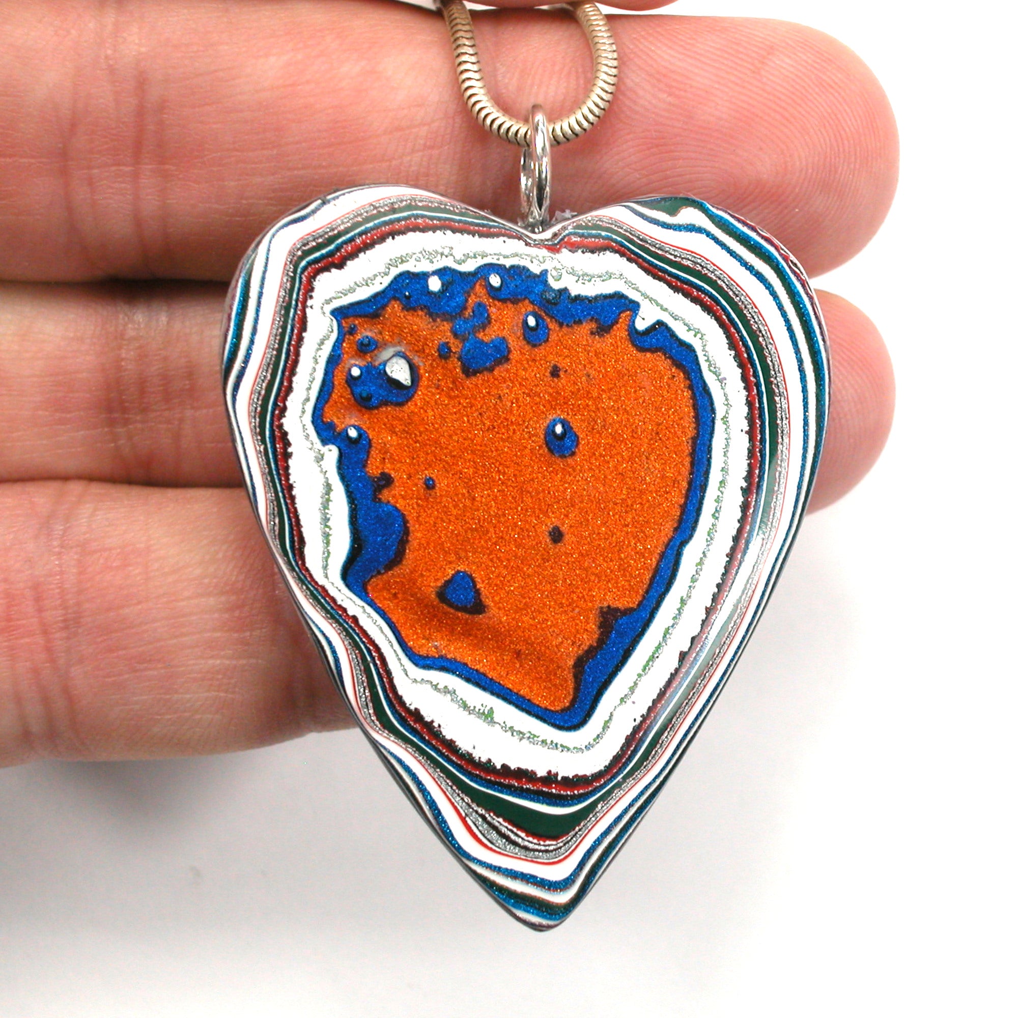 DVH Freightliner Fordite Heart Pendant Portland, OR Western Star 48x40x5mm (5628) - DVHdesigns
