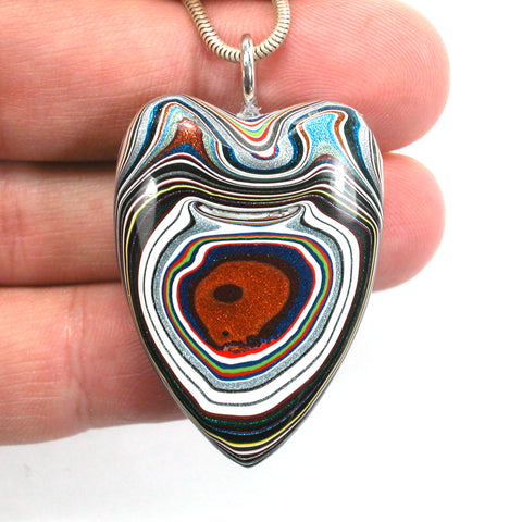 DVH Freightliner Fordite Heart Pendant Portland, OR Western Star 41x29x13mm (5629)