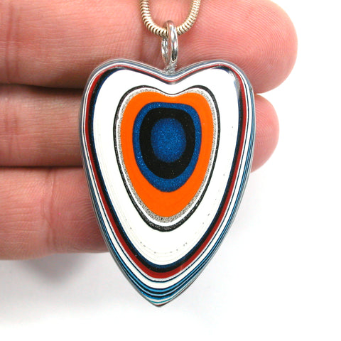 DVH Freightliner Fordite Heart Pendant Portland, OR Western Star 45x31x9mm (5630)