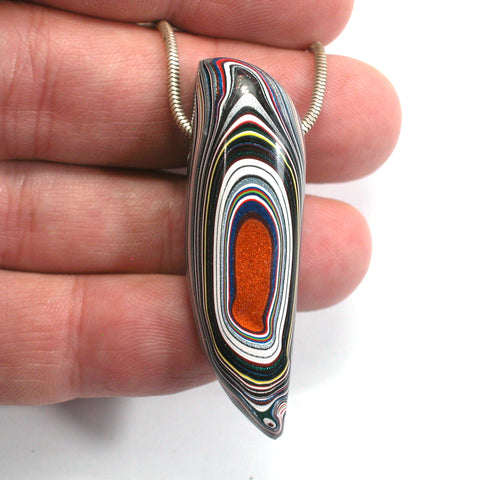 DVH Freightliner Fordite Bead Pendant Portland, OR  50x15x14mm (5640)