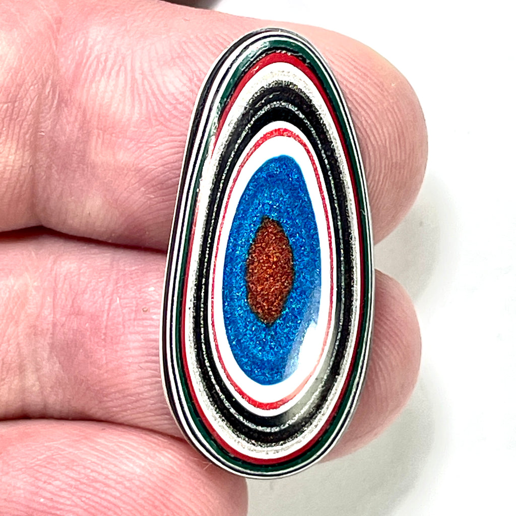 DVH Freightliner Fordite Cabochon Portland, OR Western Star 32x15x4mm (6033)