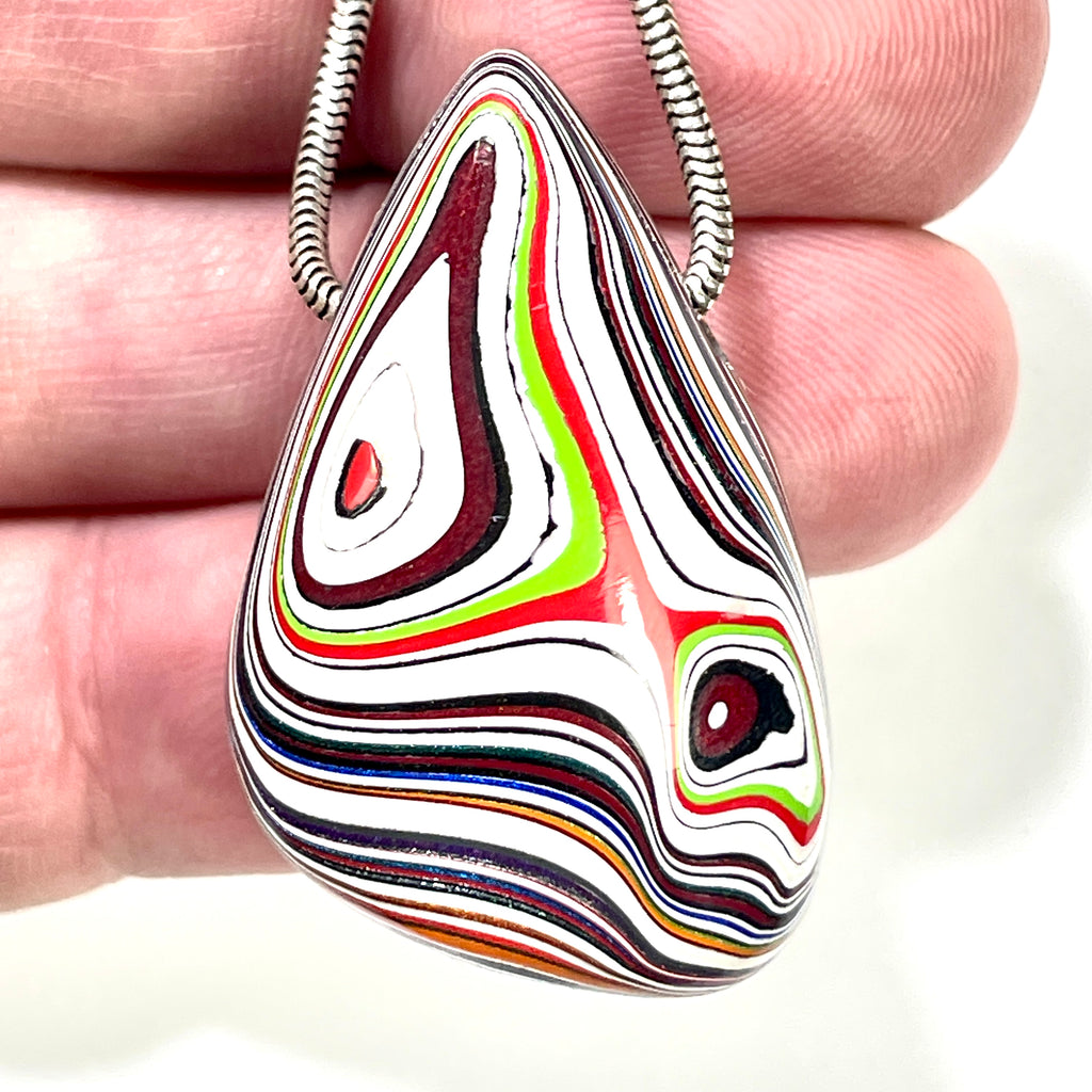 DVH Freightliner Fordite Bead Pendant Portland, OR Western Star 37x24x16mm (6035)