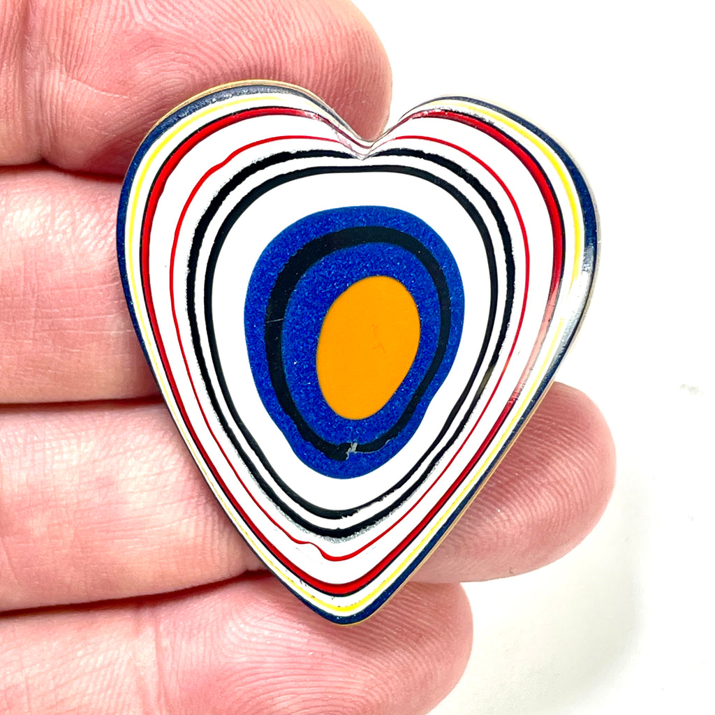 DVH Freightliner Fordite Heart Cabochon Portland, OR Western Star 40x35x5mm (6055)