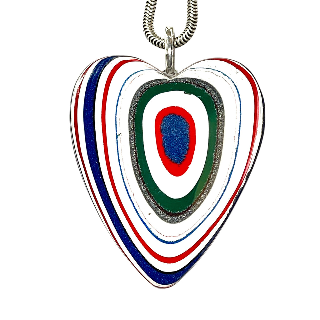 DVH Freightliner Fordite Heart Pendant Portland, OR Western Star 39x32x5mm (6726)