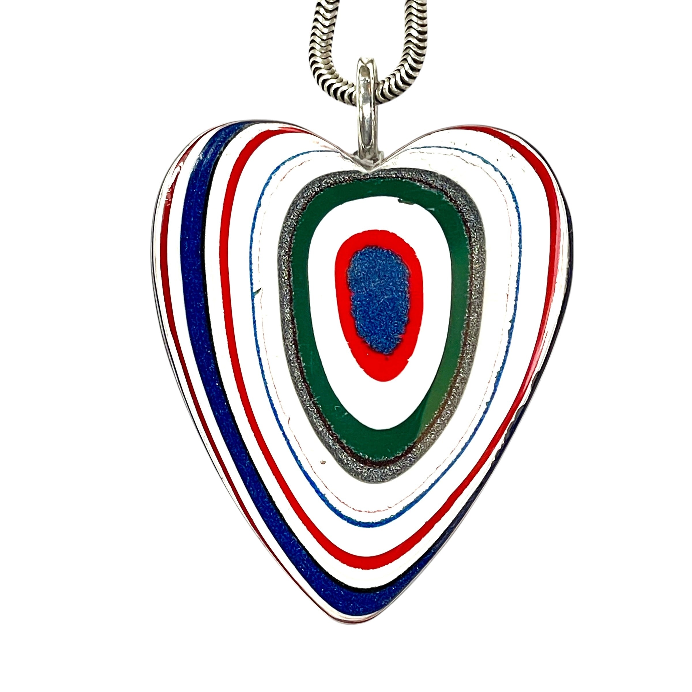 DVH Freightliner Fordite Heart Pendant Portland, OR Western Star 39x32x5mm (6726)