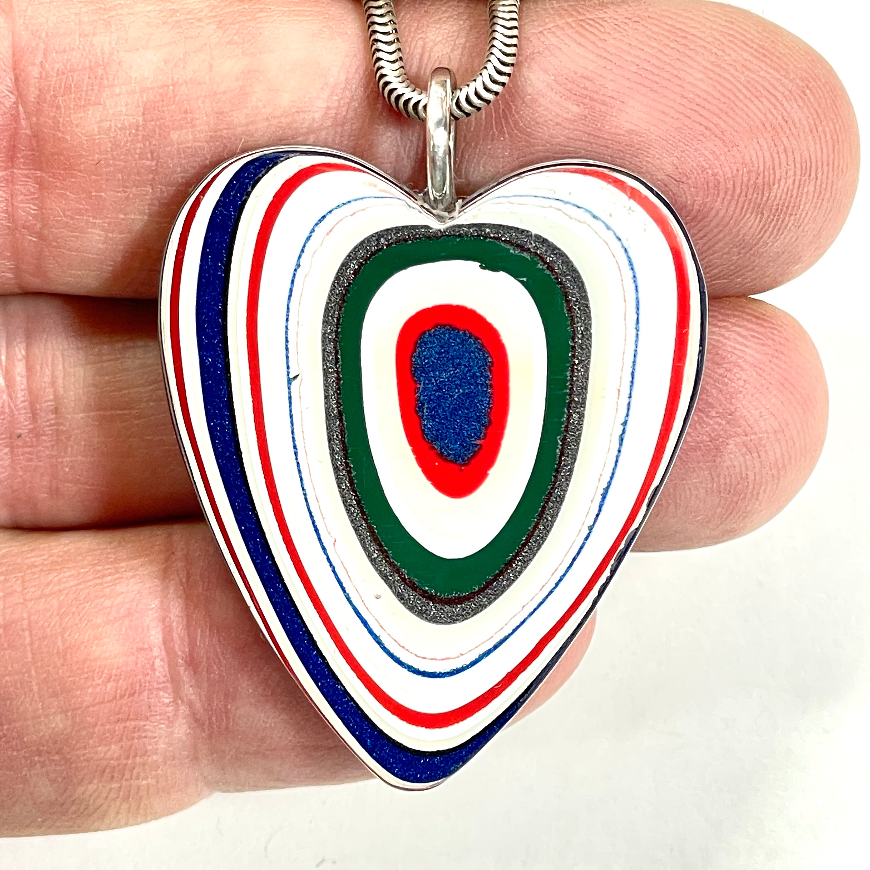 DVH Freightliner Fordite Heart Pendant Portland, OR Western Star 39x32x5mm (6726)