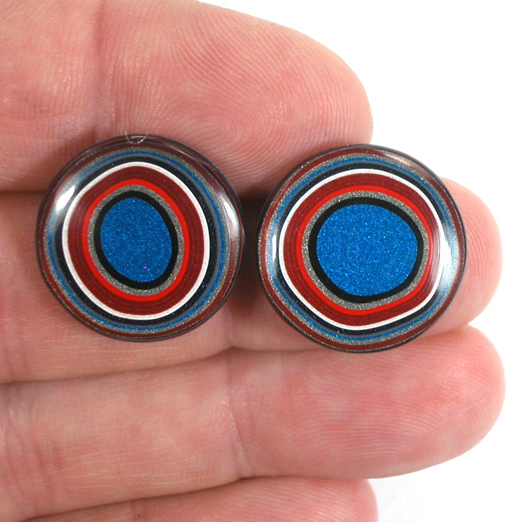 DVH 20mm RD Fordite Matched Pair Cabochons KC Ford F150 Truck (5308)