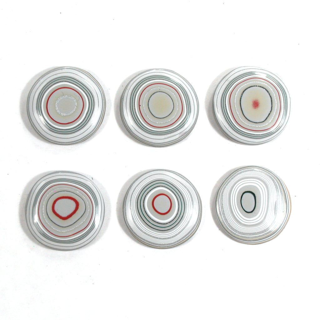 DVH Six 20mm RD Fordite Cabochons KC Ford F150 Truck (5311)