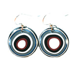 DVH Fordite Earrings Ford F150 KC Truck Assembly 20mm Rd Sterling (5587)