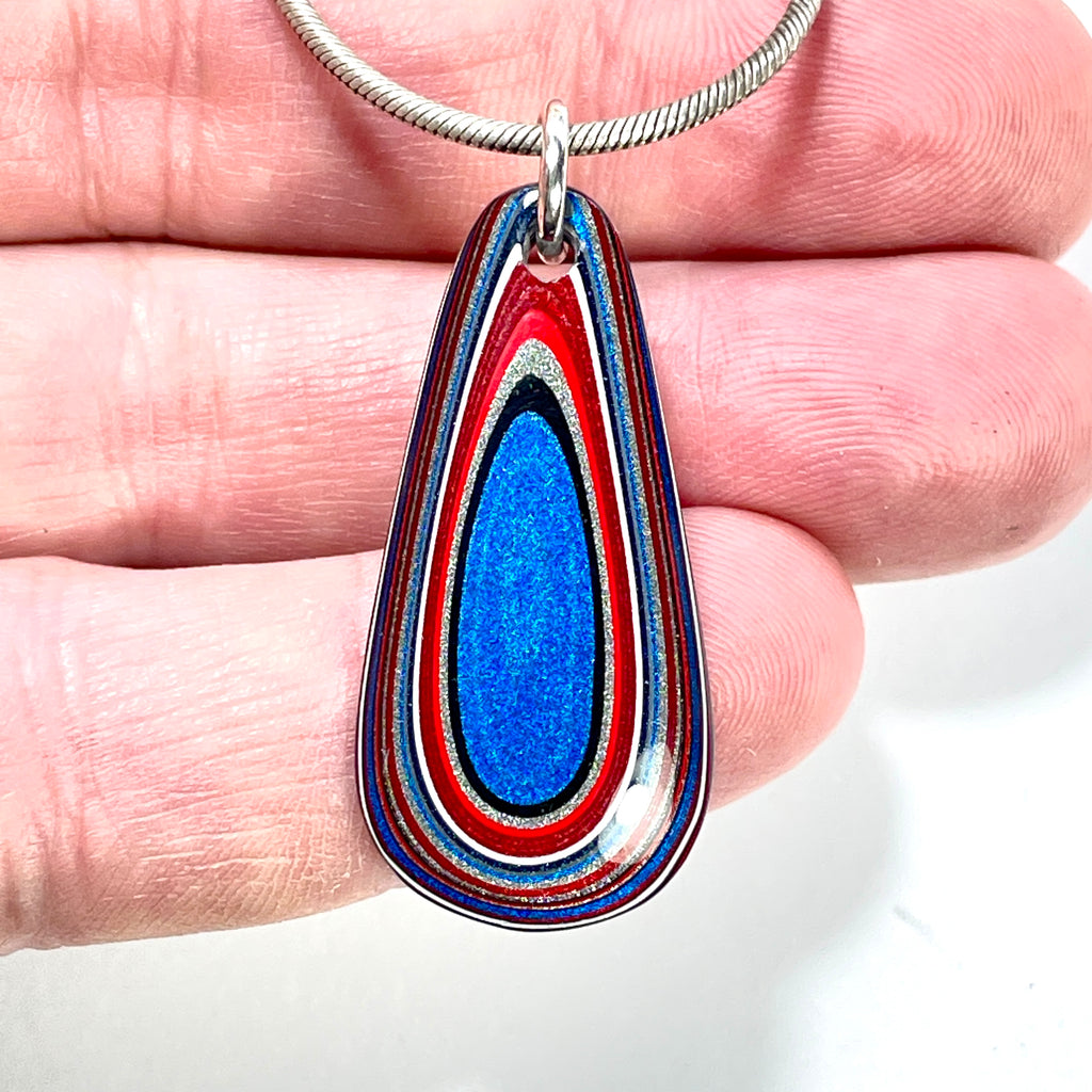 DVH Ford F150 Truck Fordite Pendant Necklace Kansas City Assembly 37x17x4mm (5959)