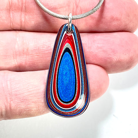 DVH Ford F150 Truck Fordite Pendant Necklace Kansas City Assembly 37x17x4mm (5959)