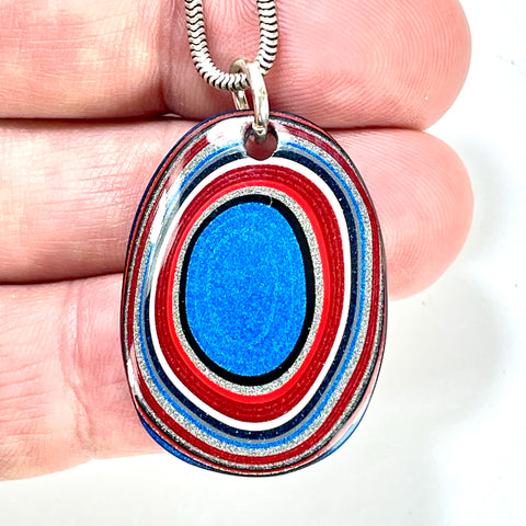 DVH Ford F150 Truck Fordite Pendant Necklace KC Assembly 33x24x4mm (5962)