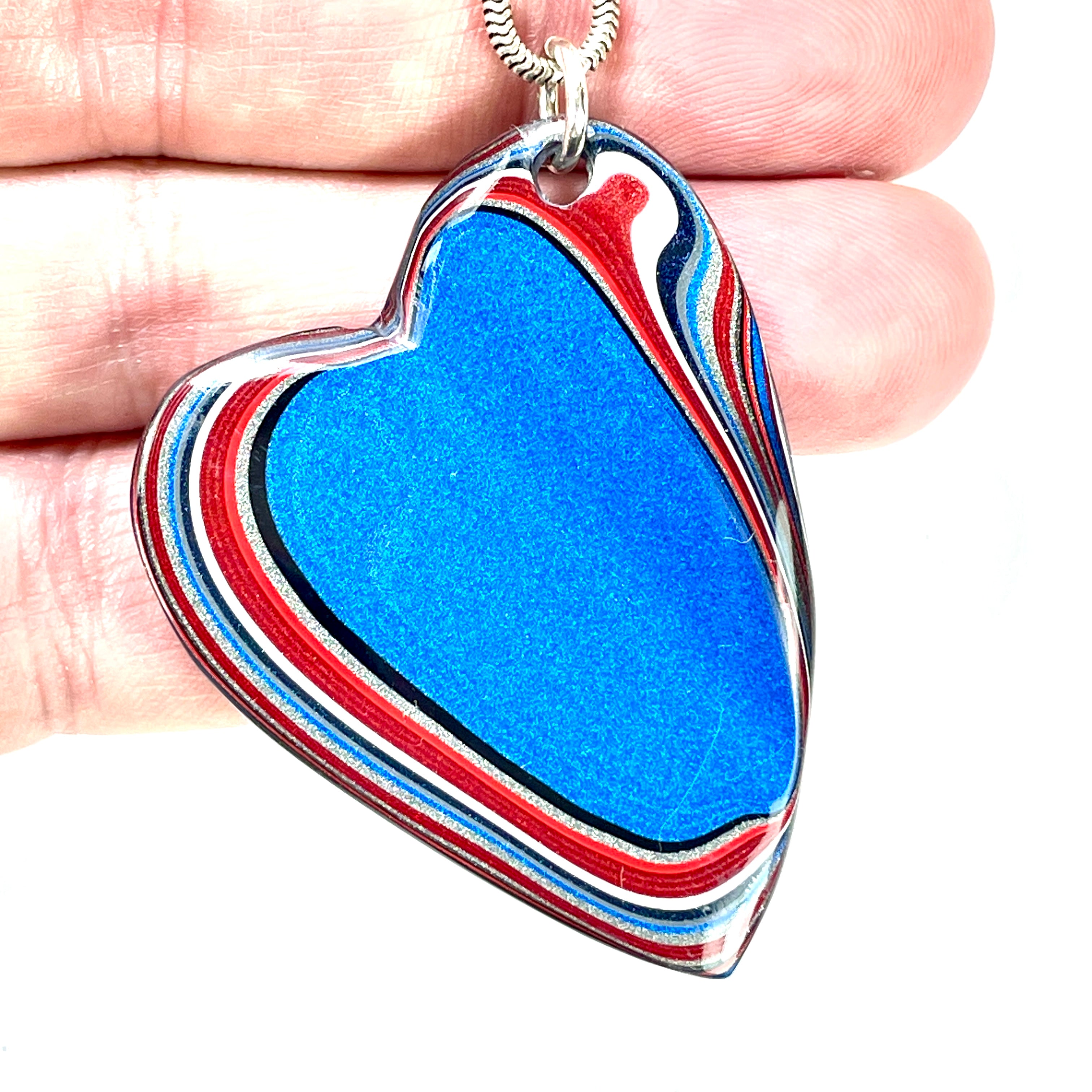 DVH Ford F150 Truck Fordite Pendant Necklace KC Assembly 50x38x4mm (5963) - DVHdesigns