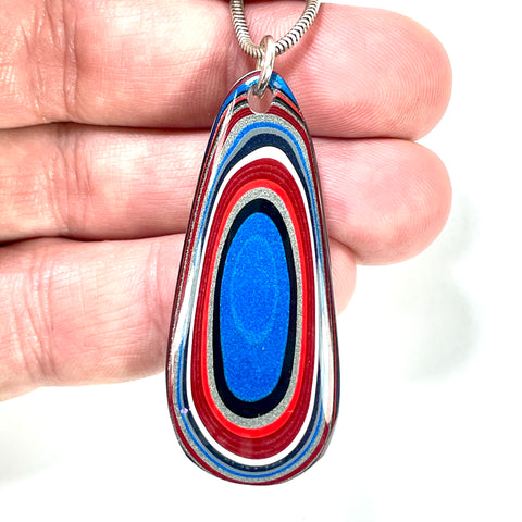 DVH Ford F150 Truck Fordite Pendant Necklace KC Assembly 52x22x4mm (5964)