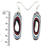 DVH Ford F150 Truck Fordite Earrings KC Assembly 46x14x4mm Sterling Silver (5966)