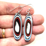 DVH Ford F150 Truck Fordite Earrings KC Assembly 46x14x4mm Sterling Silver (5966)