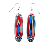 DVH Ford F150 Truck Fordite Earrings KC Assembly 46x14x4mm Sterling Silver (5966)