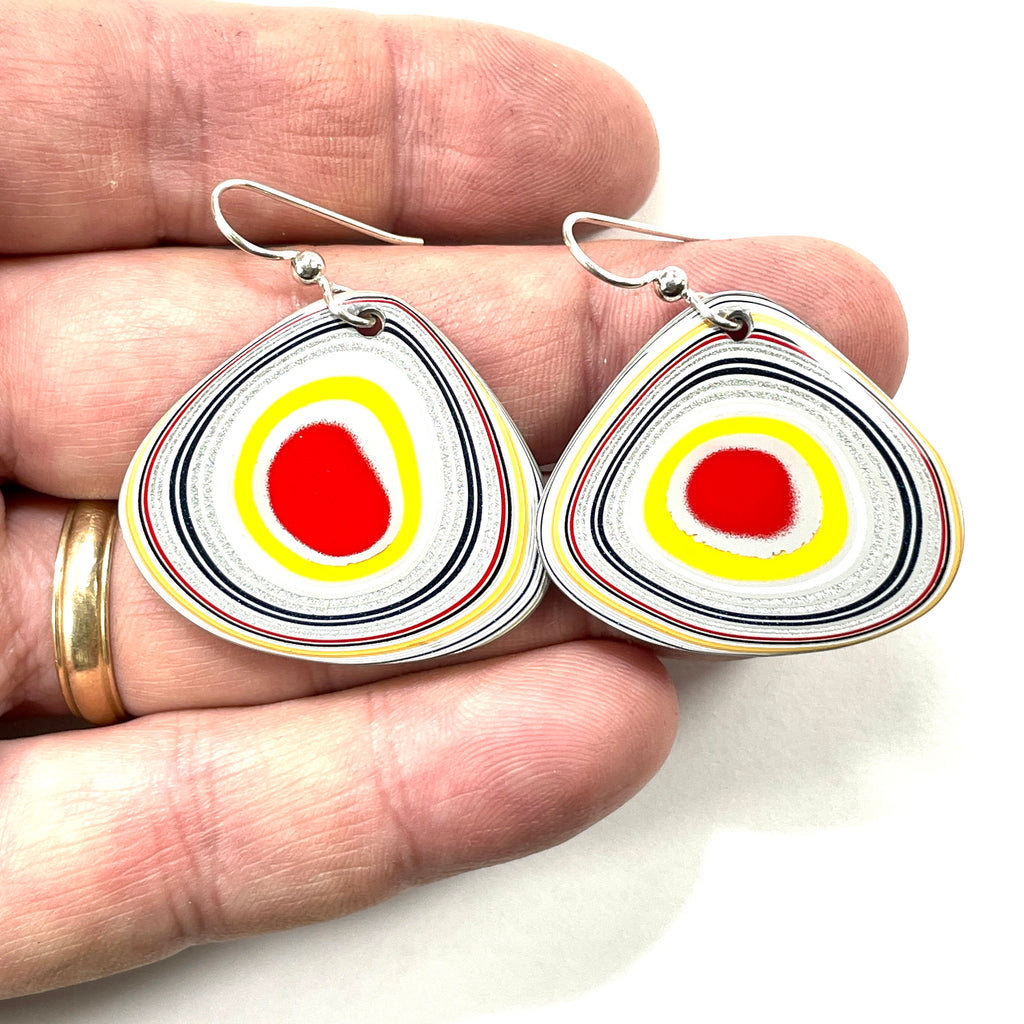 DVH Ford F150 Truck Fordite Earrings KC Assembly 30x36x3mm Sterling Silver (5967)
