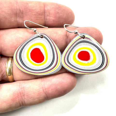 DVH Ford F150 Truck Fordite Earrings KC Assembly 30x36x3mm Sterling Silver (5967)