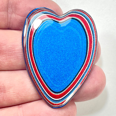 DVH Ford F150 Truck Fordite Heart Cabochon KC Assembly 45x35x3mm (5977)