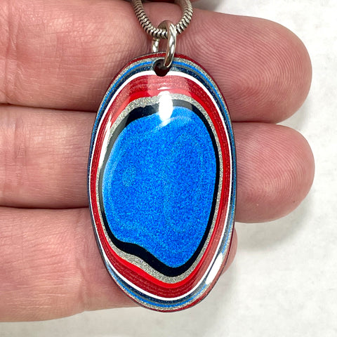 DVH Ford F150 Truck Fordite Pendant Necklace KC Assembly 41x24x3mm (6011)