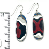 DVH Ford F150 Truck Fordite Earrings KC Assembly 38x17x3mm Sterling Silver (6021)