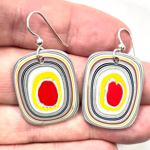 DVH Ford F150 Truck Fordite Earrings KC Assembly 30x24x3mm Sterling Silver (6022)