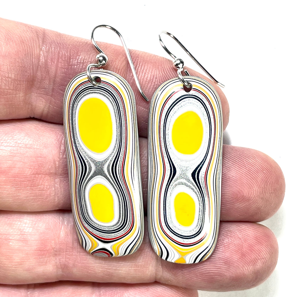DVH Ford F150 Truck Fordite Earrings KC Assembly 42x17x4mm Sterling Silver (6103)